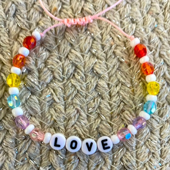 Super Cute Boho Surf iridescent multicolor Love Friendship Bracelet light pink - Picture 1 of 4